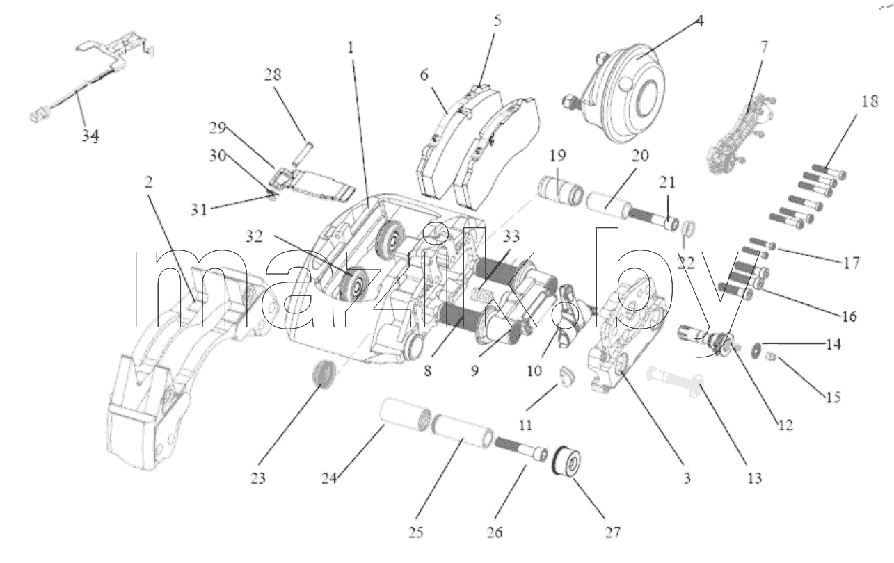  FRONT BRAKE CALIPER ASSEMBLY., LH