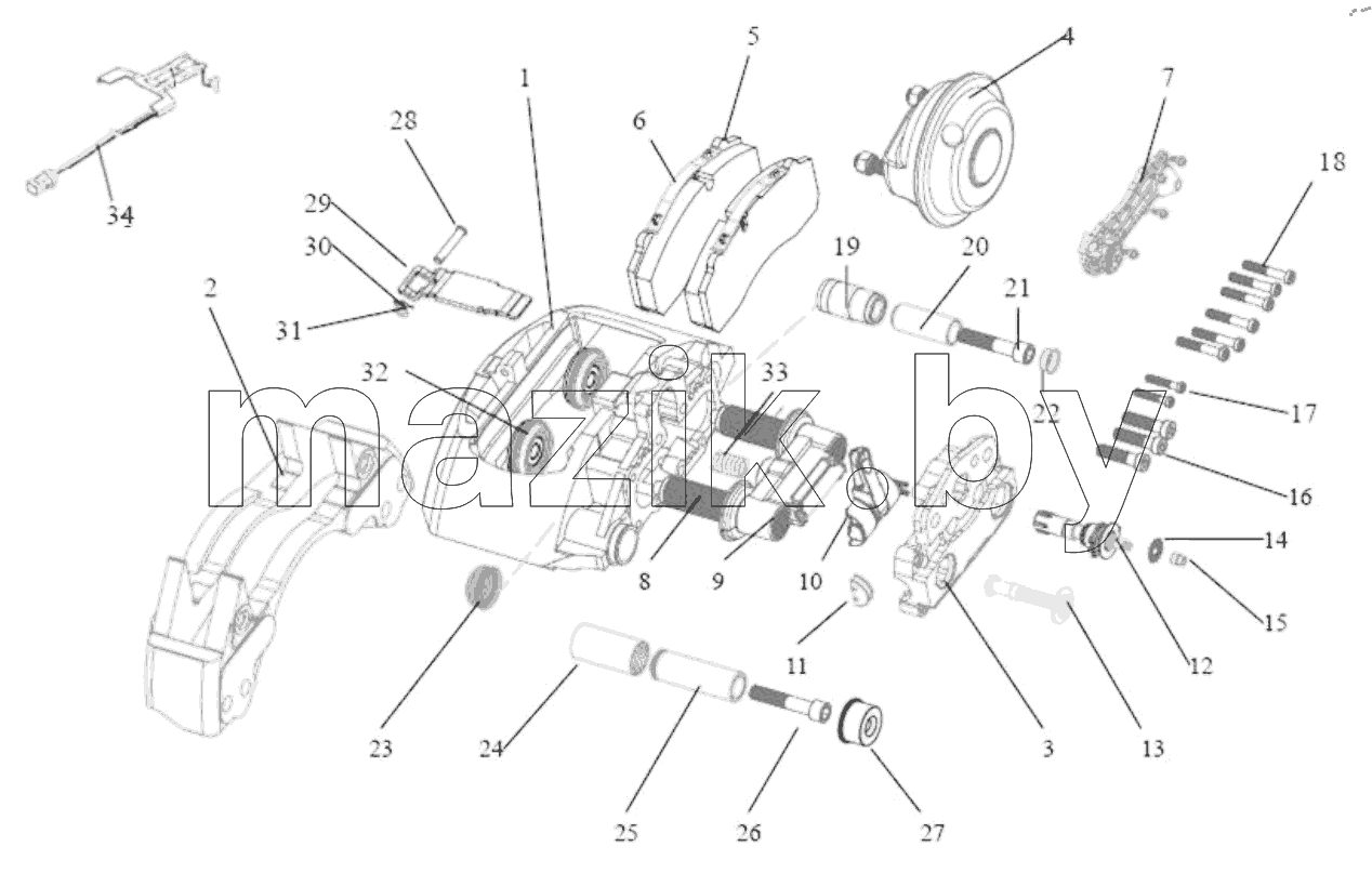  FRONT BRAKE CALIPER ASSEMBLY., RH