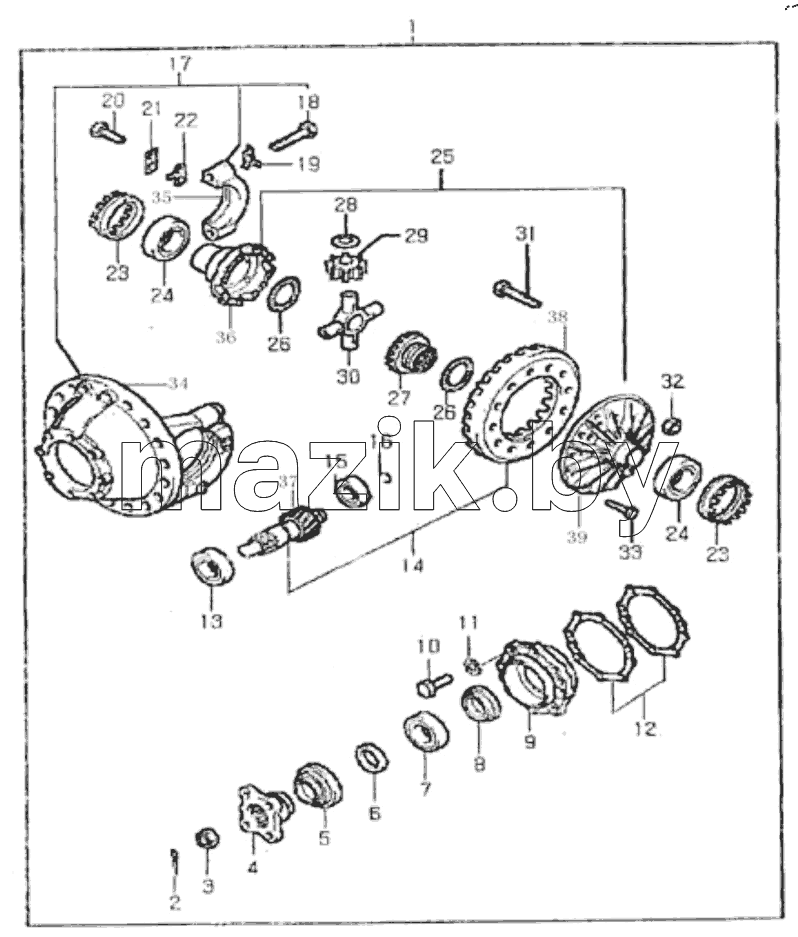  FINAL DRIVE AND BEVEL GEAR DIFFERENTIAL ASSY