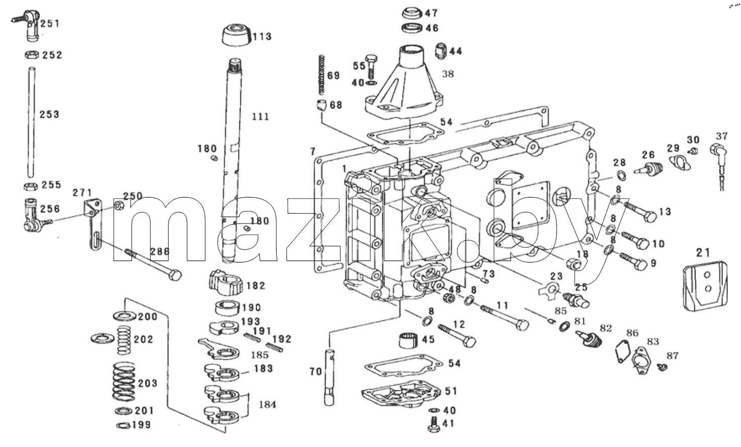  GEARSHAFT COVER AND ROTRY SELECTOR MECHANISM