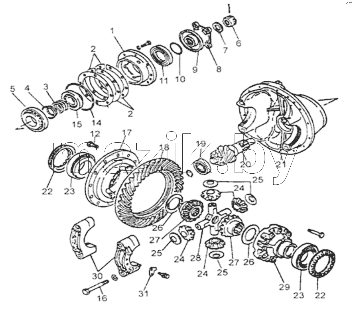  FINAL DRIVE AND BEVEL GEAR DIFFERENTIAL ASSY
