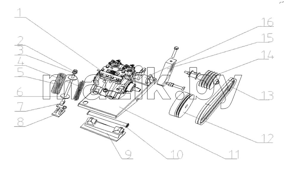 AIR COMPRESSOR AND BRACKET ASSY