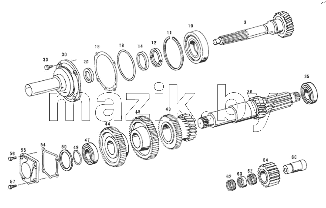  INPUT, COUNTER, REVERSESHAFT ASSY