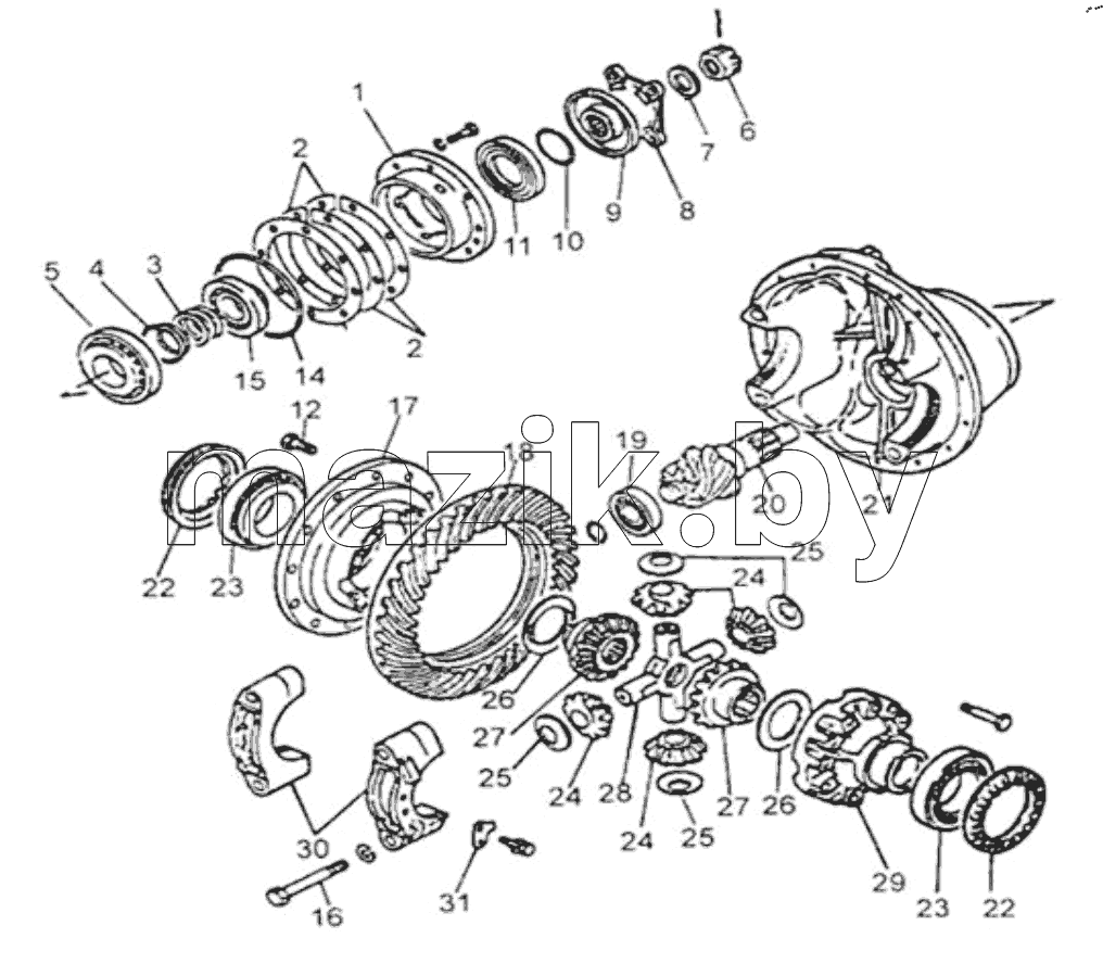  FINAL DRIVE AND BEVEL GEAR DIFFERENTIAL ASSY