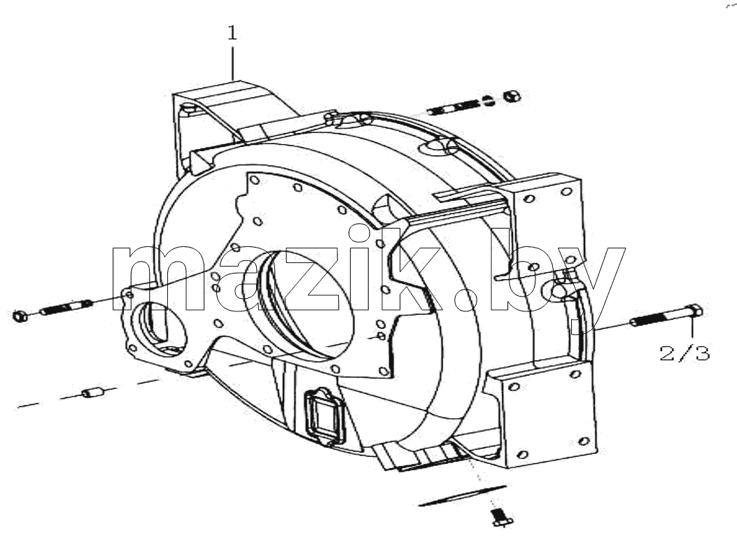  Fly wheel housing and bolts