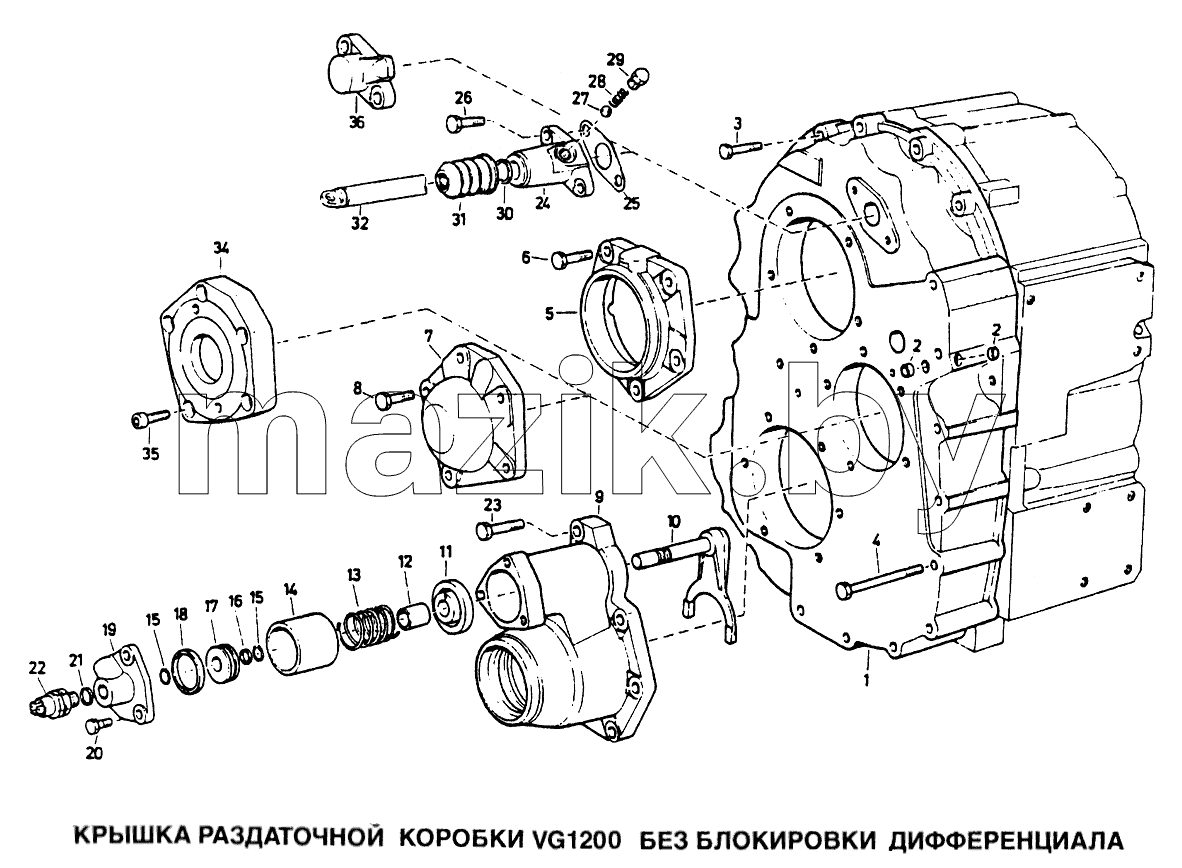 Крышка раздаточной коробки VG1200 без блокировки дифференциала
