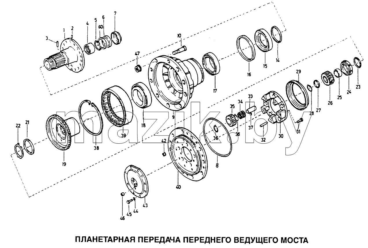 Планетарная передача переднего ведущего моста