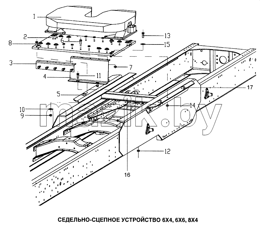 Седельно-сцепное устройство 6x4, 6x6, 8x4