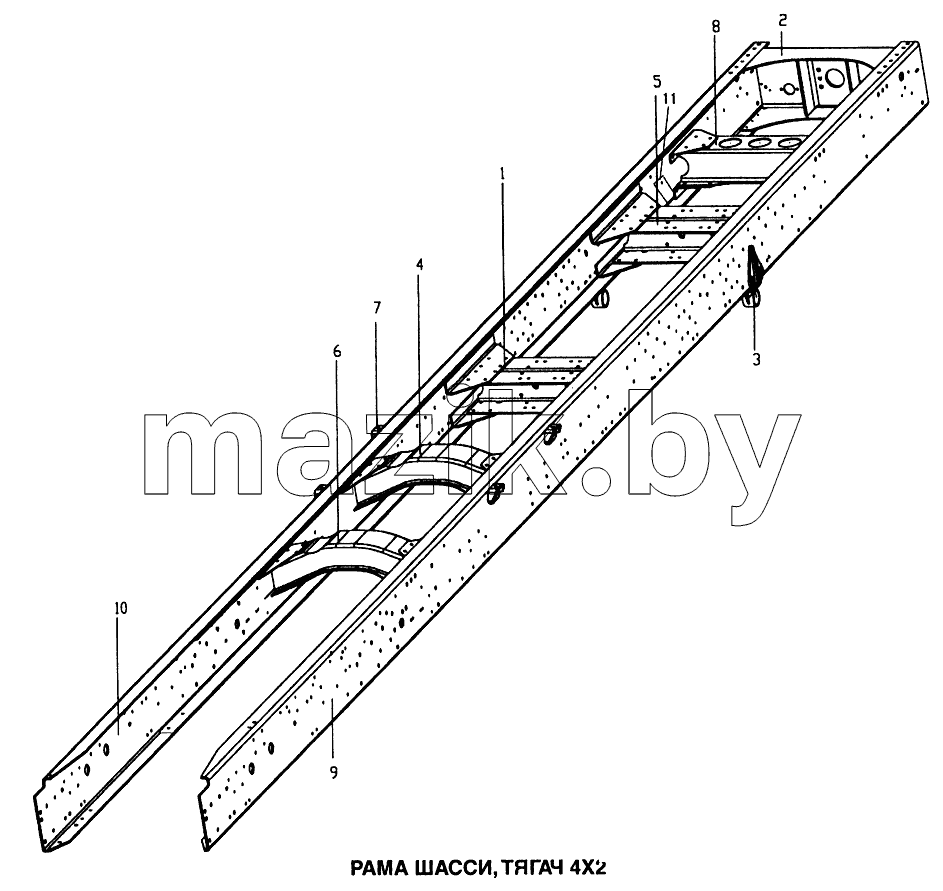 Рама шасси, тягач 4x2