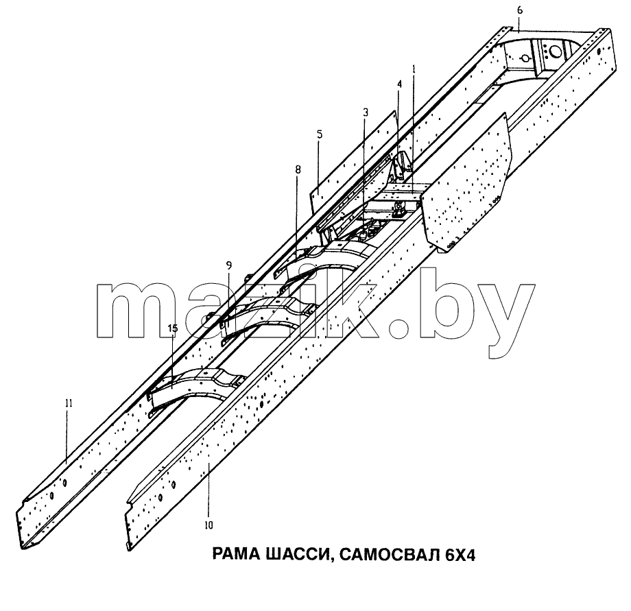 Рама шасси, самосвал 6x4