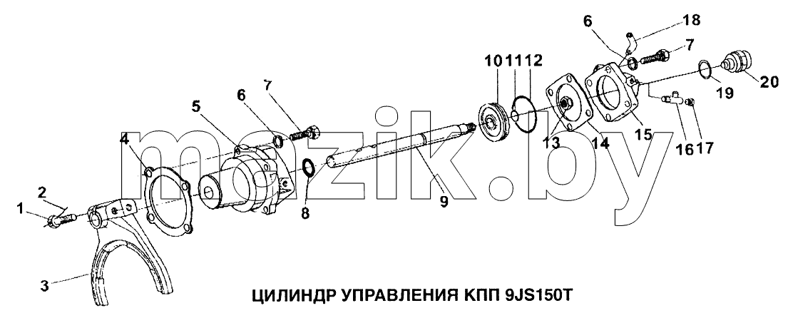Цилиндр управления КПП 9JS150T
