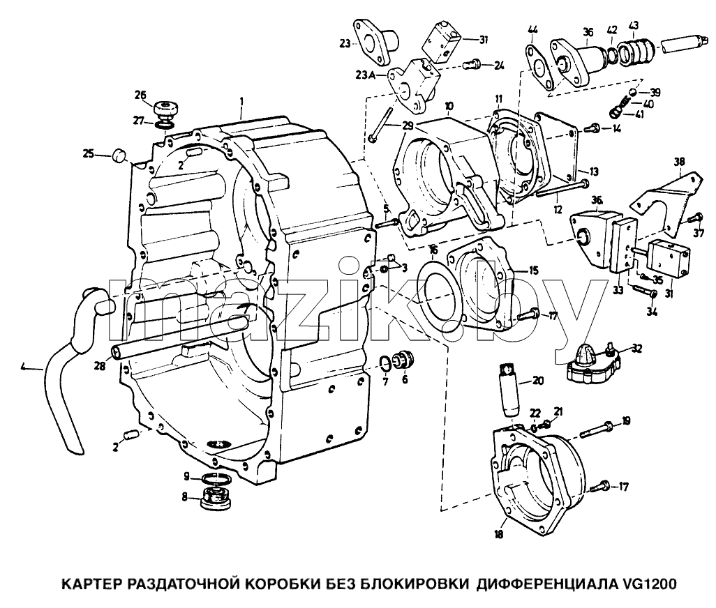 Картер раздаточной коробки без блокировки дифференциала VG1200