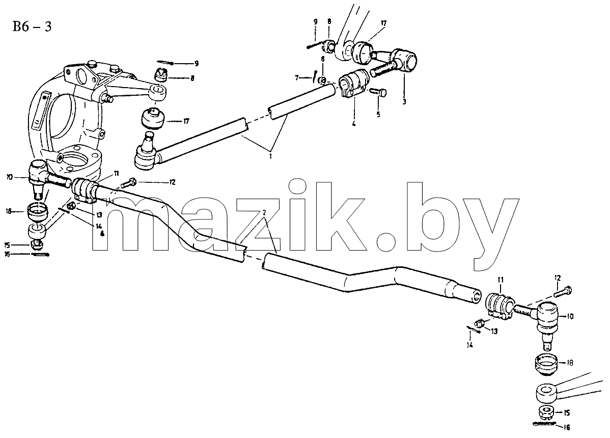 4x4, 6x6 STEERING LINK (B6-3)