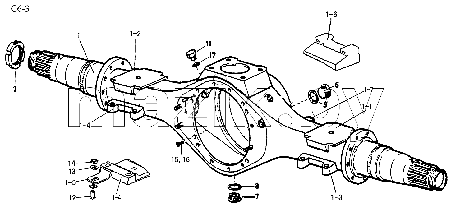FIRST REAR AXLE HOUSING (C6-3)