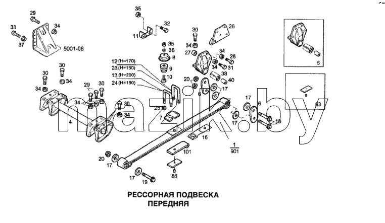 Рессорная подвеска передняя