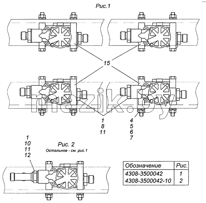Установка модуляторов АБС 4308-3500042