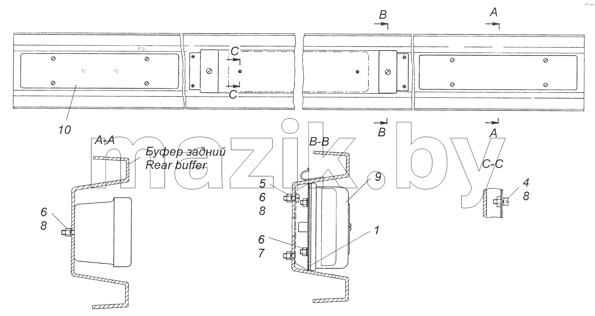 53215-3716002 Установка задних фонарей