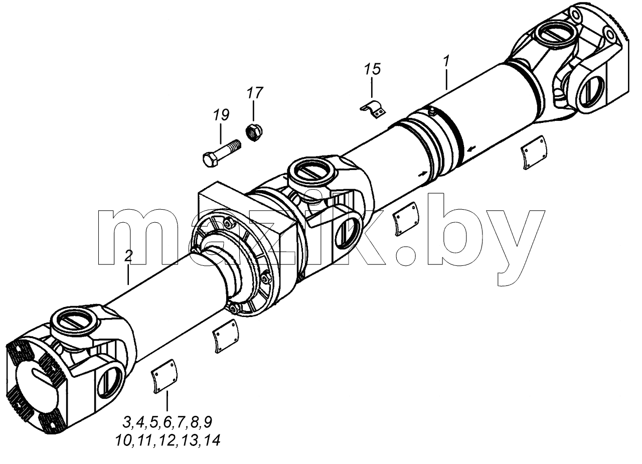  4308-2201006-91 Вал карданный трехшарнирный