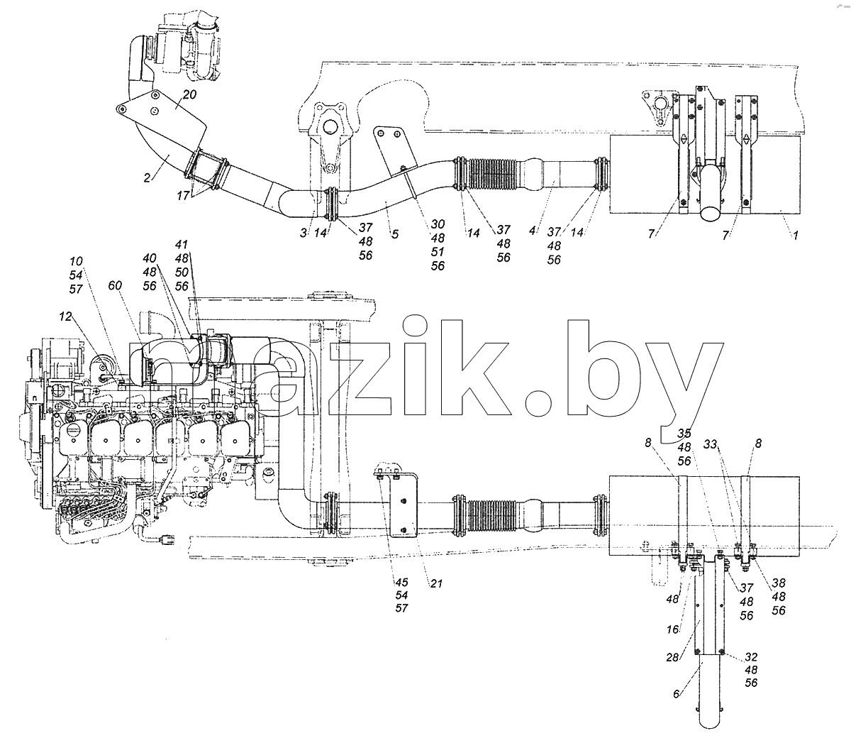 43255-1200002 Установка системы выпуска