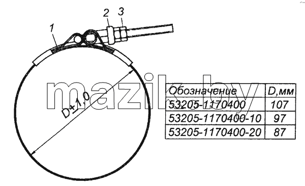 53205-1170400 Хомут в сборе
