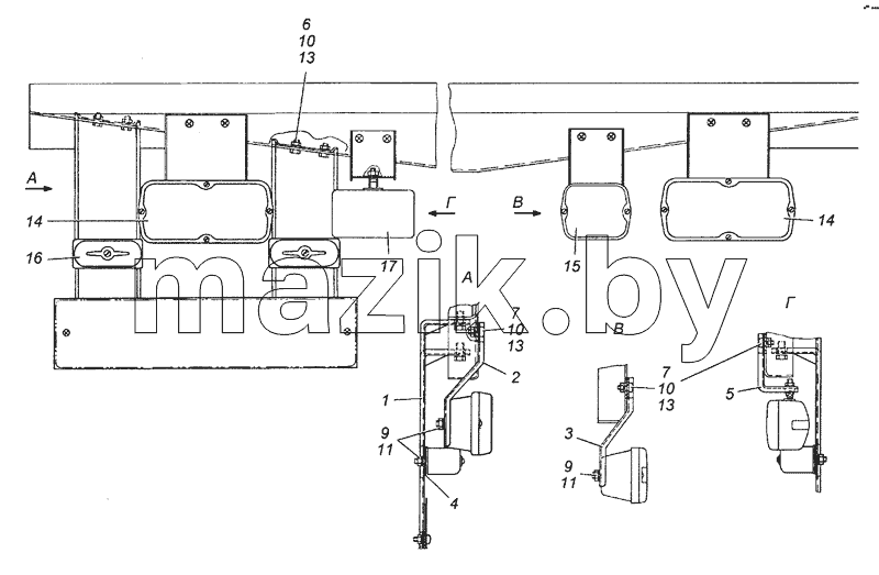 6350-3716002 Установка задних фонарей