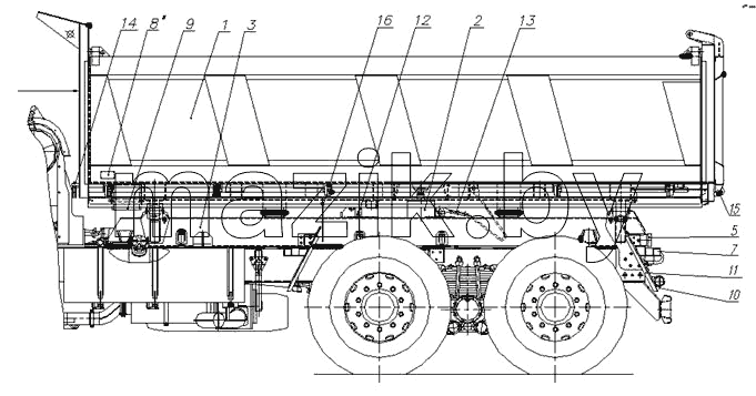 45142-8600001, 45142-8600002  Самосвальная установка