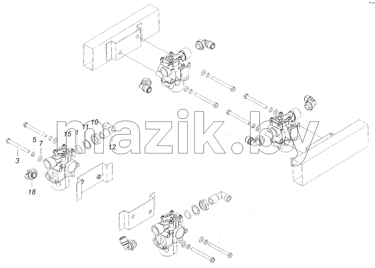 52974-3500042-10 Установка модуляторов АБС