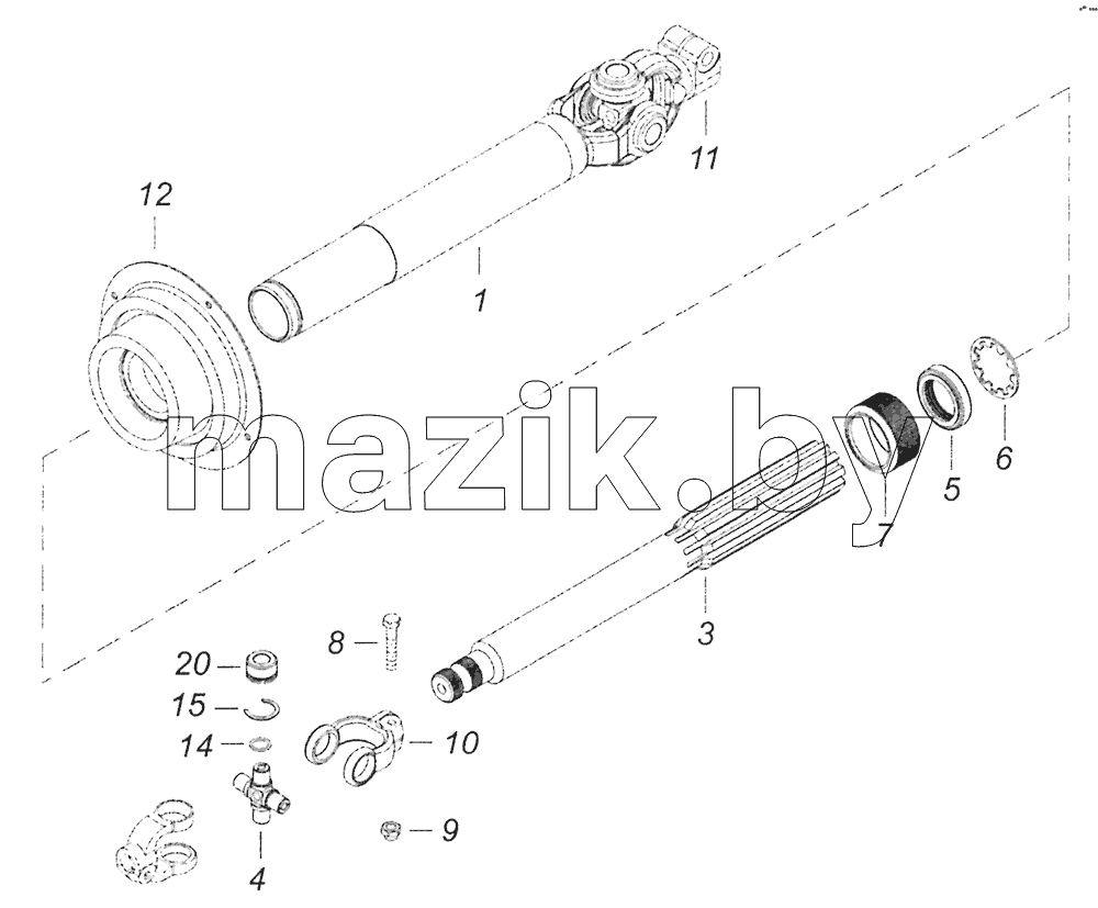 5297-3422010-30 Вал карданный рулевого управления