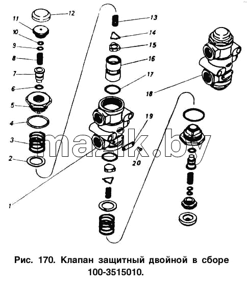 Клапан защитный двойной в сборе