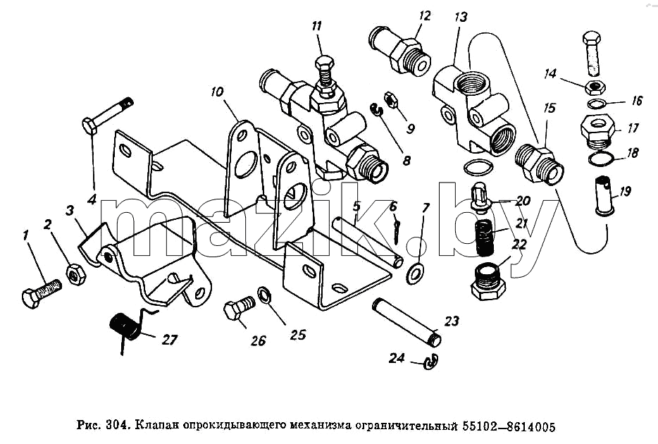 Клапан опрокидывающего механизма ограничительный 55102-8614005