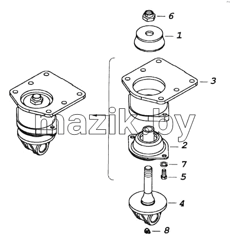 Кронштейн переднего крепления кабины верхний