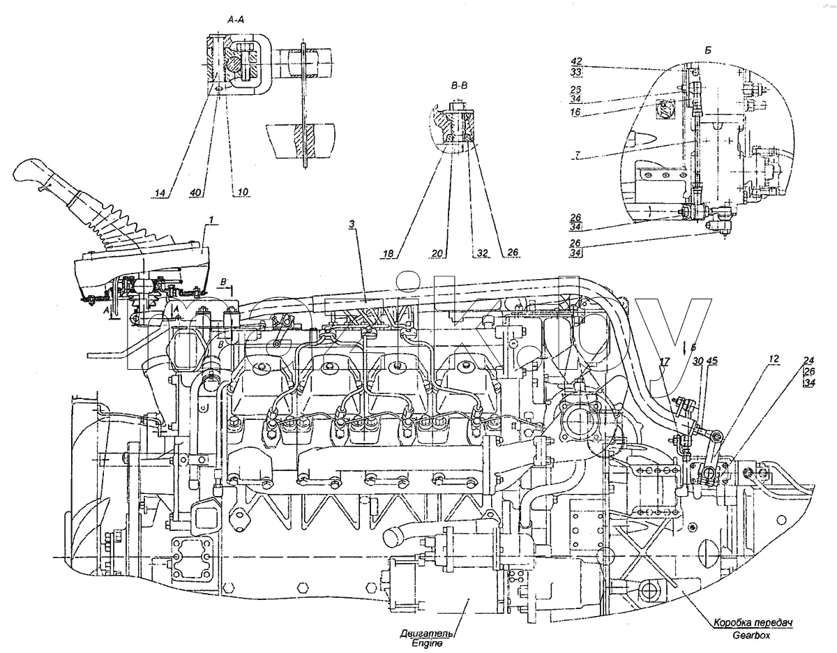 Привод управления механизмом переключения передач
