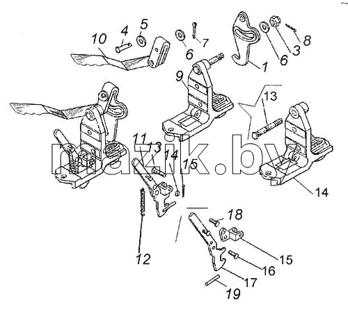 Запор кабины правый