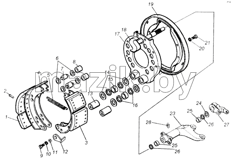 Тормоза рабочие передние