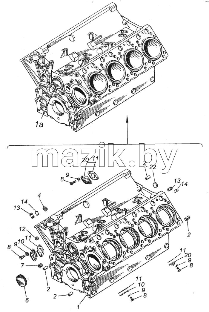 Блок цилиндров (Комплект для запасных частей)