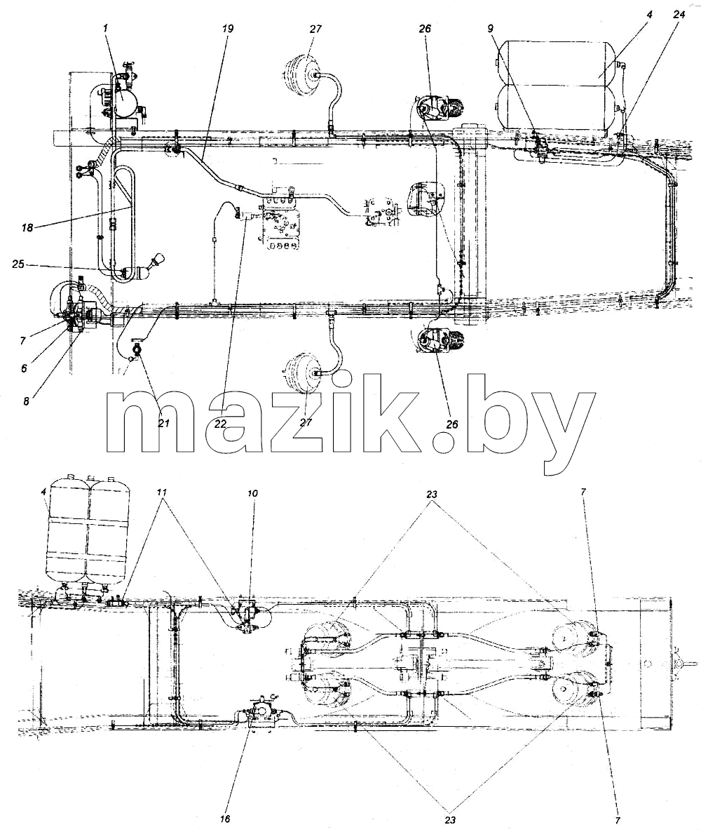 Установка пневмотормозов