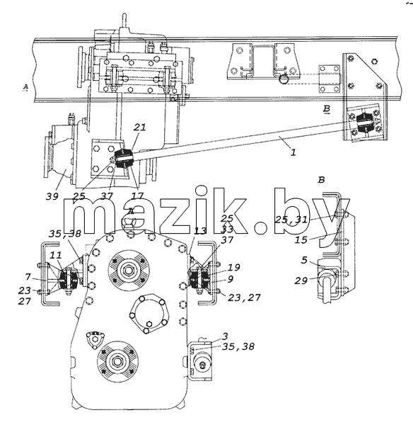 6522-1800008-99 Установка раздаточной коробки
