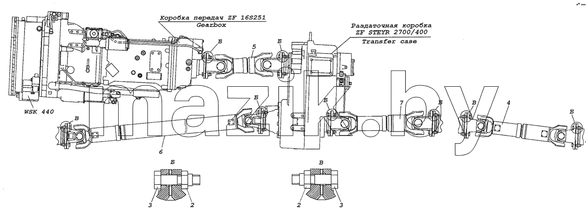 6522-2200001-99 Установка карданных валов