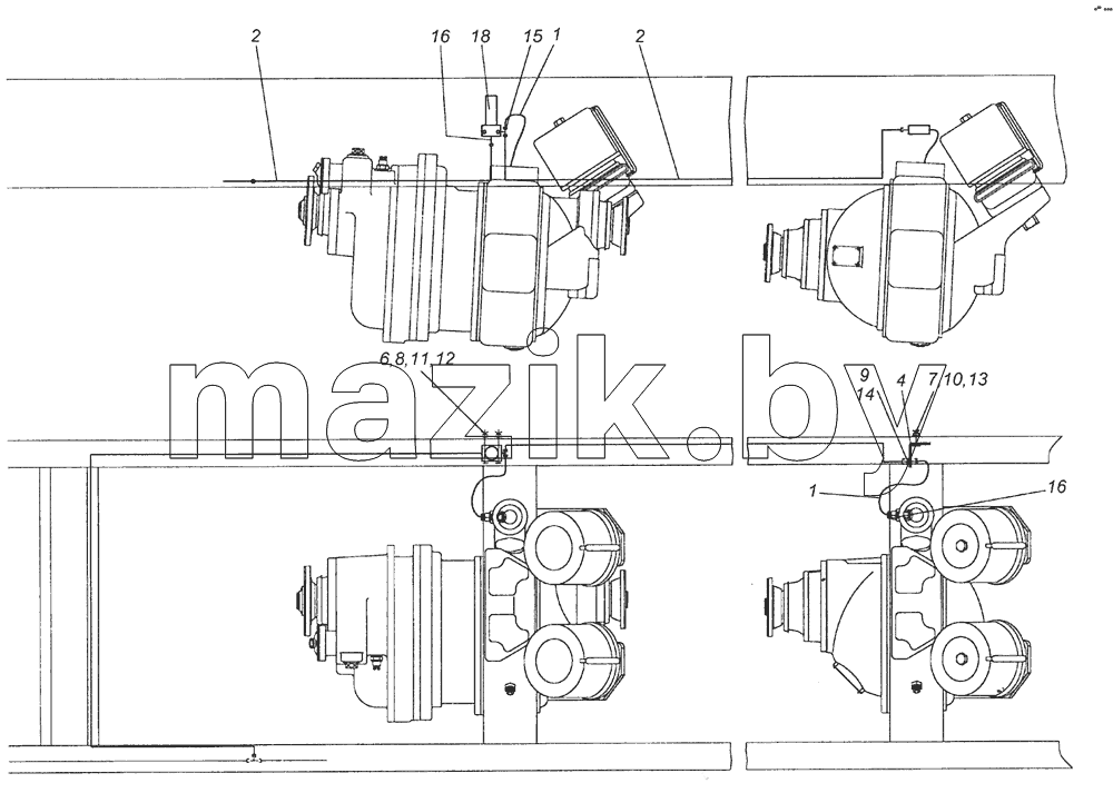 6522-2411020 Привод блокировки межколесных дифференциалов