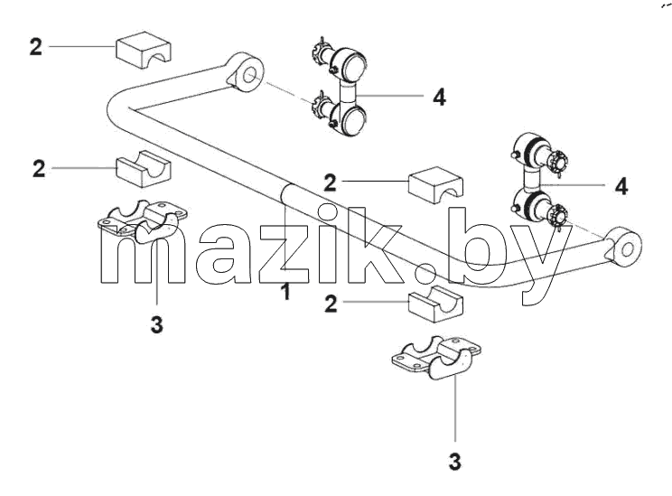 Front transverse stabilizer bar assembly