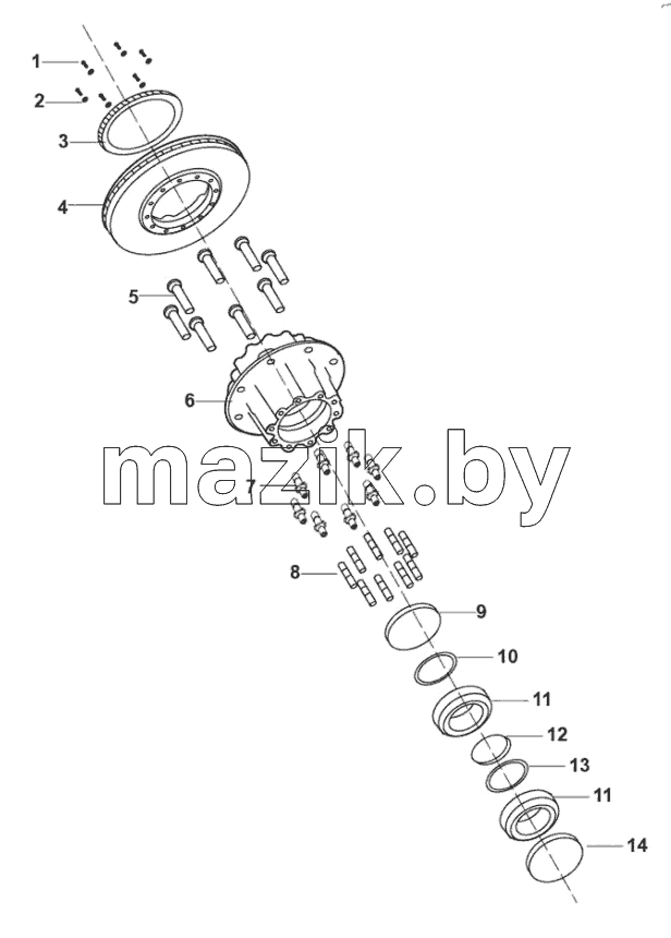  Wheel hub and brake drum assembly