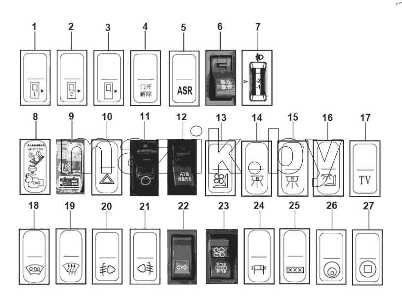  Rocker switch indicator light