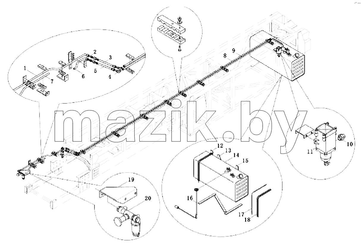 Fuel tank and supply pipeline
