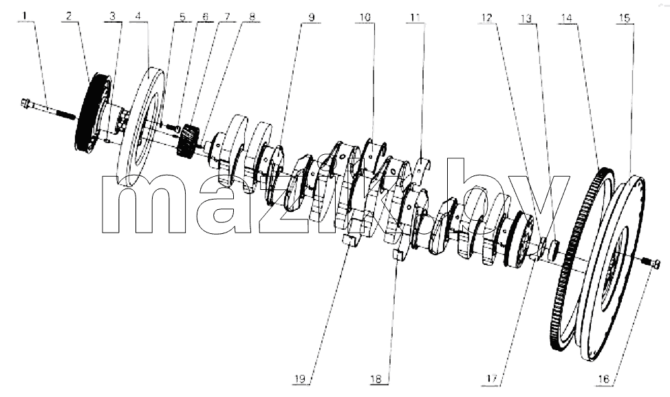 Assembly, crankshaft&flywheel