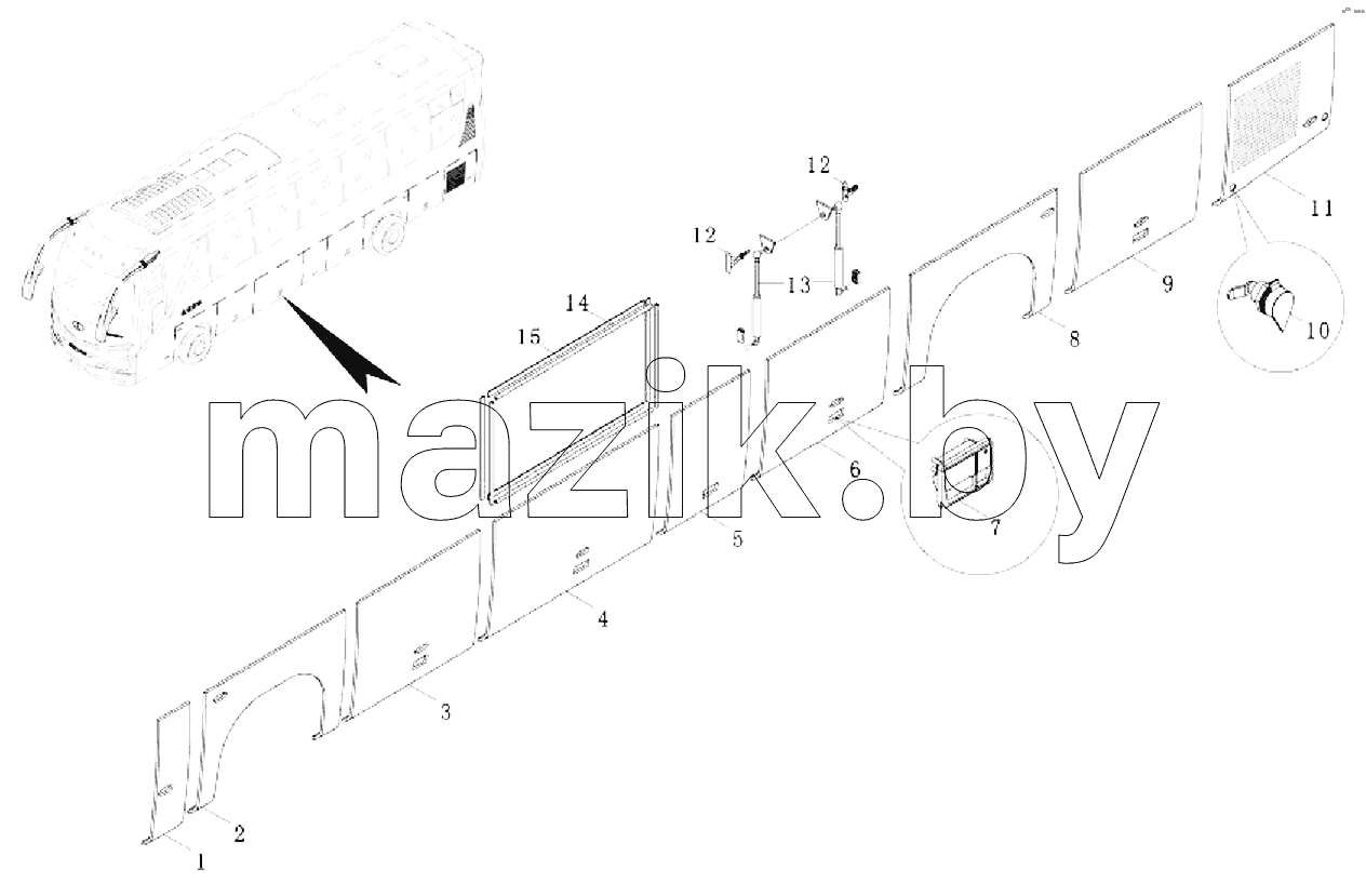 Left side bin gate assy