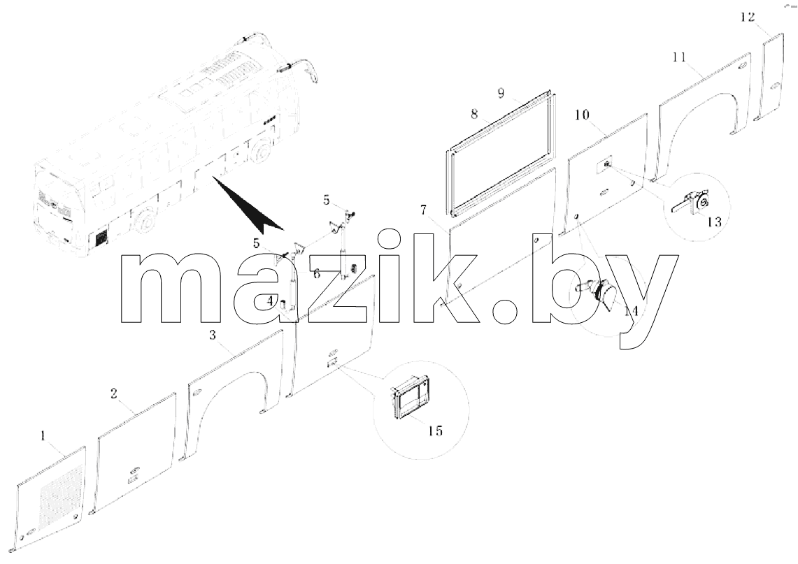 Right side bin gate assy