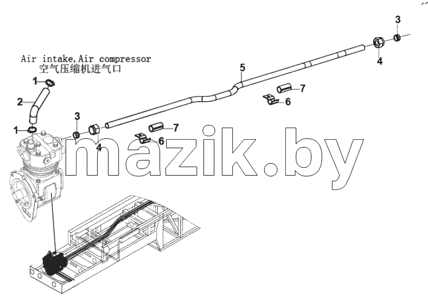  Air compressor connecting pipe