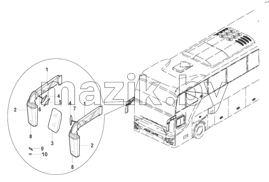  82-1047 Rear view mirror