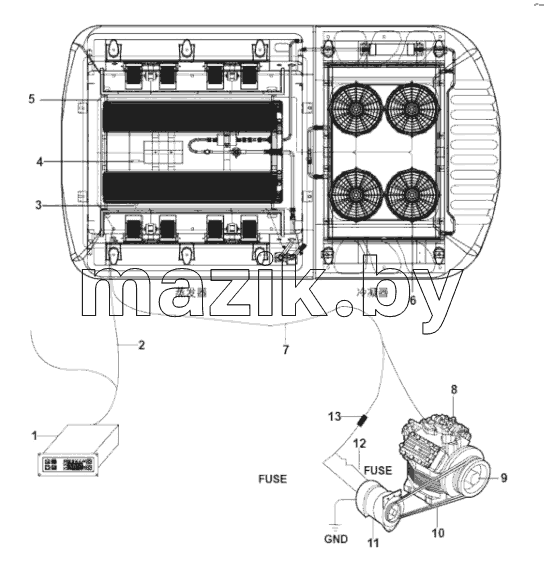AIR CONDITIONER LAYOUT DIAGRAM
