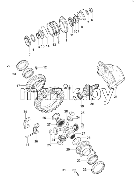 REAR AXLE MAIN REDUCER AND DIFFERENTIAL
